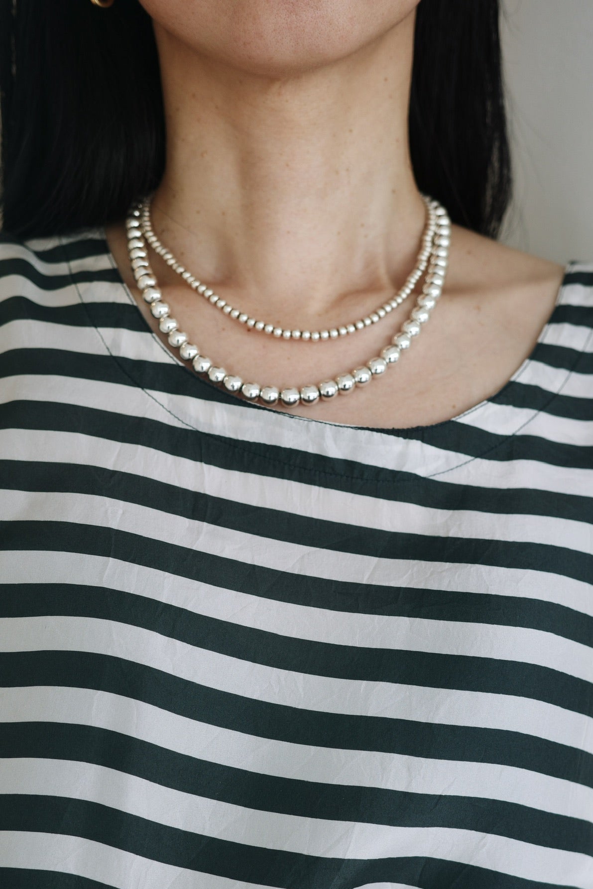 【BASENOTES】8mm Silver ball necklace