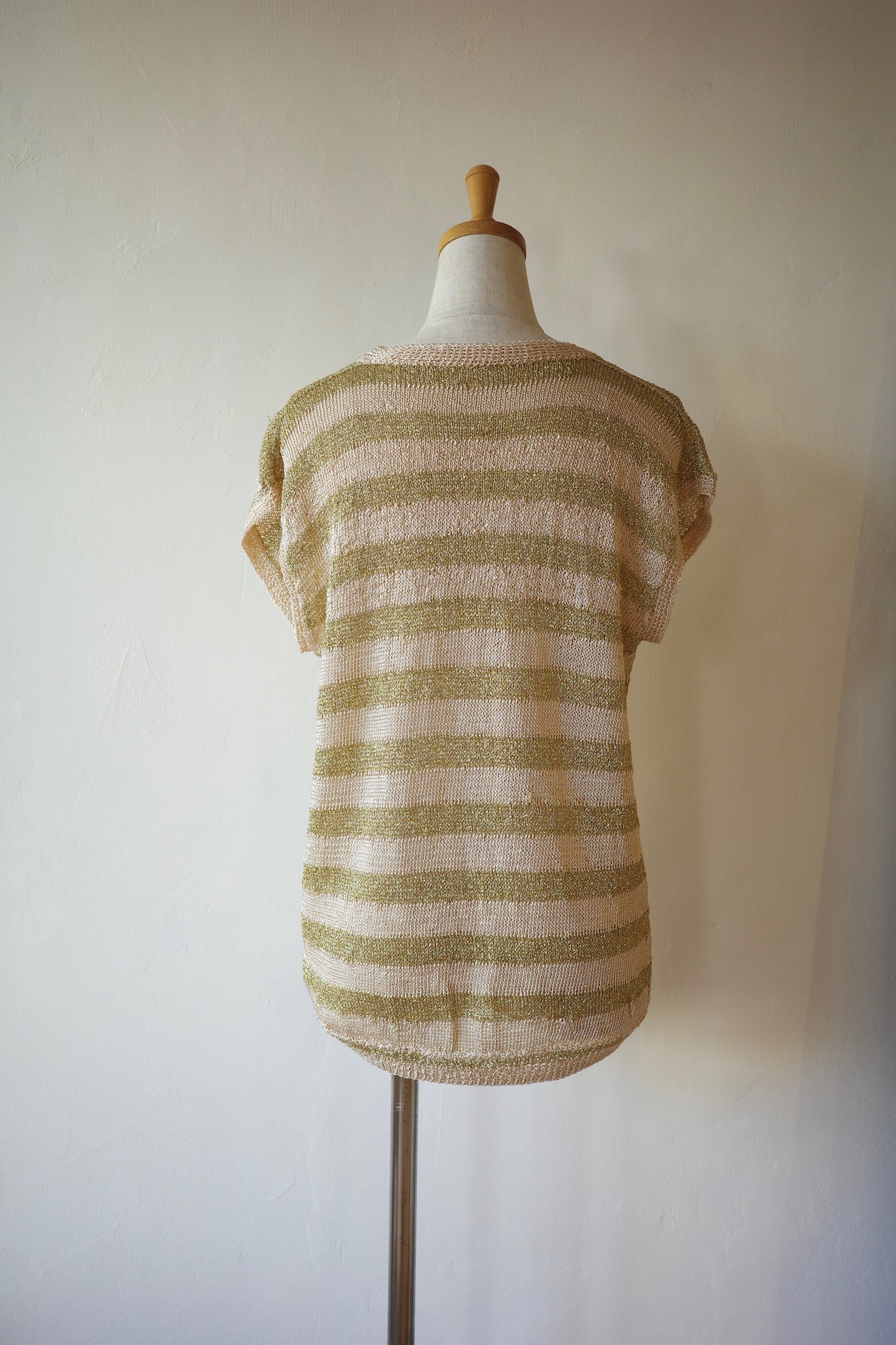 Lame Striped  Knit Top