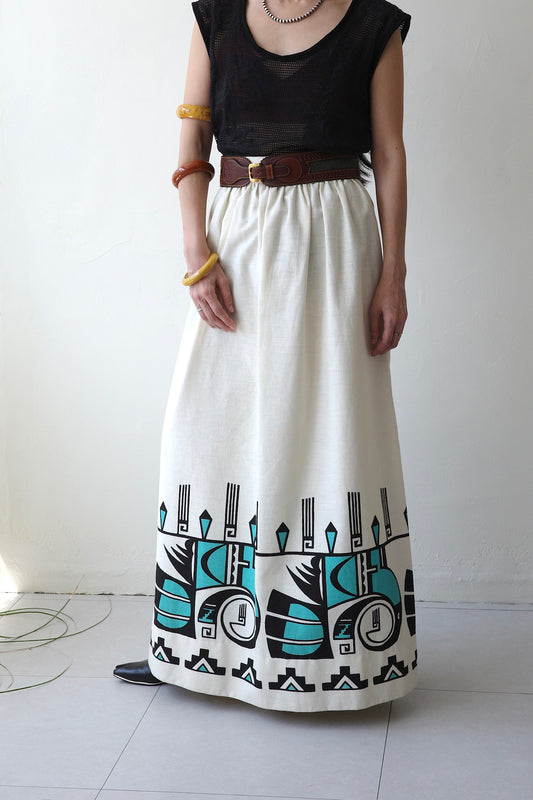 Handmade Panel Print Skirt