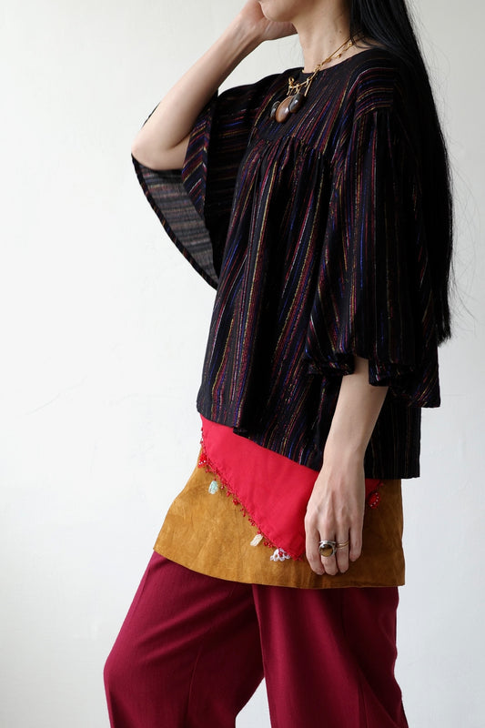 Colorful Lame Stripe Blouse