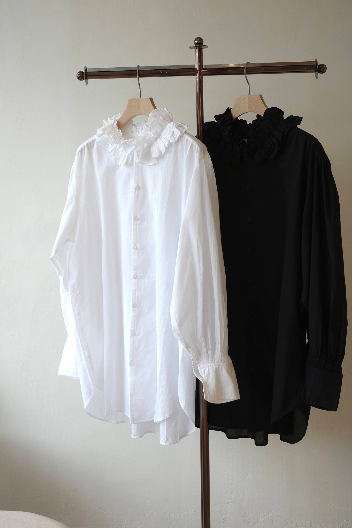【crinkle crinkle crinkle】cotton frill coller shirts
