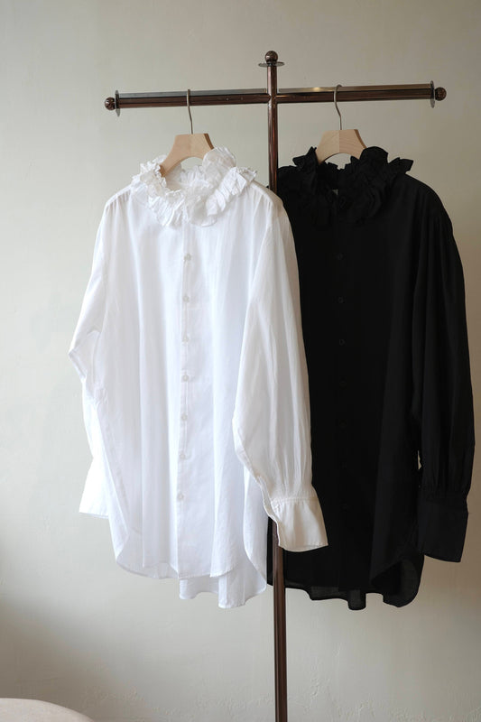 【crinkle crinkle crinkle】cotton frill coller shirts