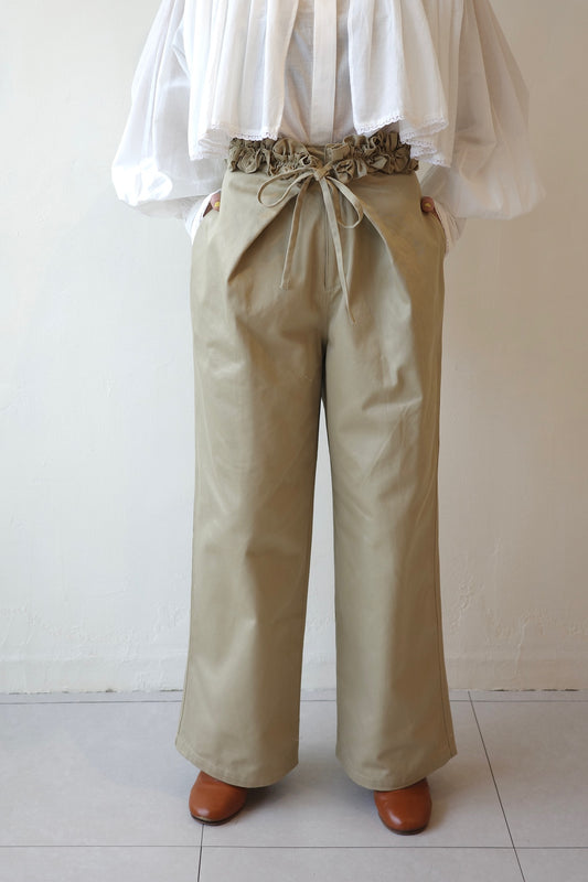 【crinkle crinkle crinkle】frill belt chino pants