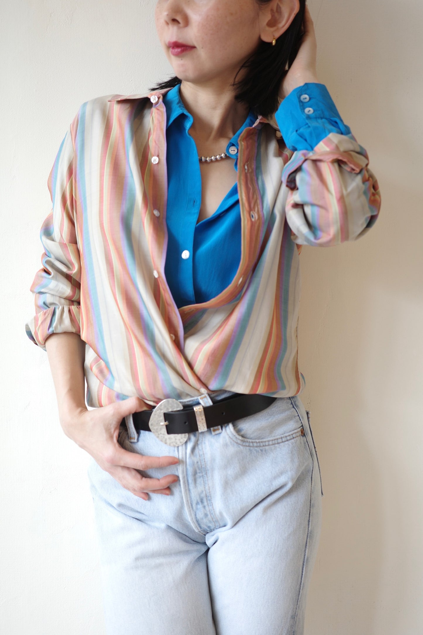 Multi-Stripe Silk Shirt