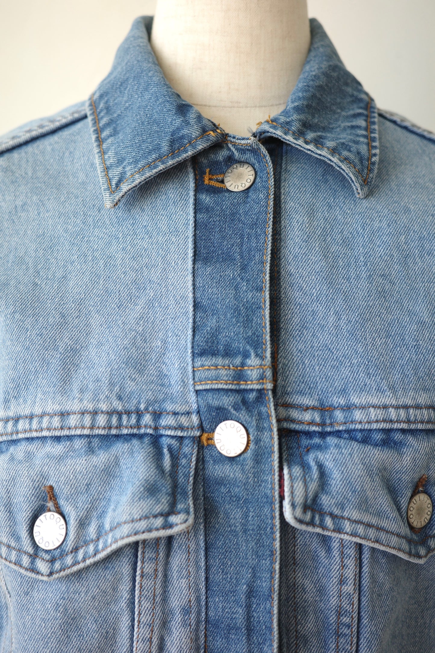 【QUIITO】 collar scheme denim jk