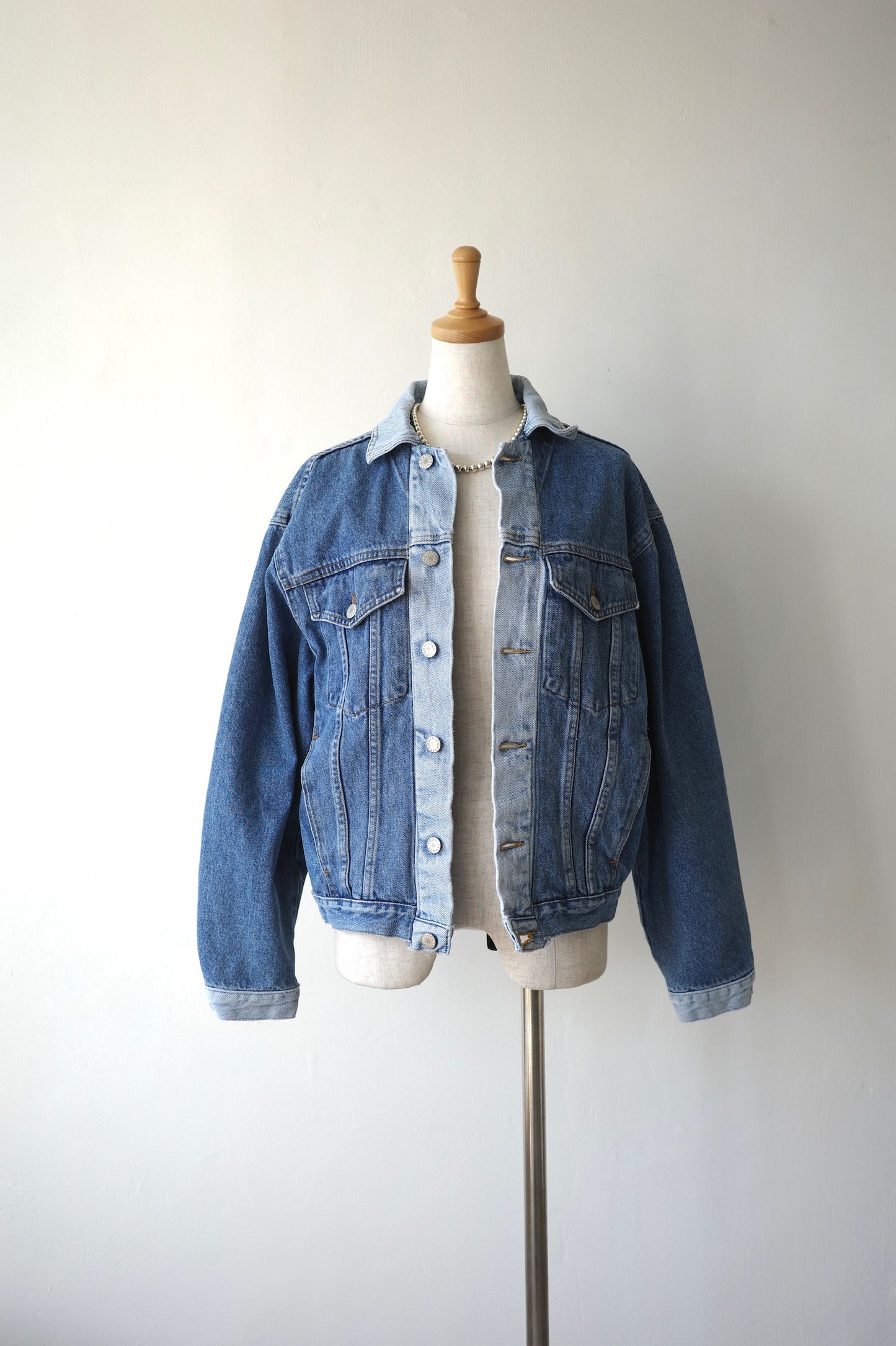 【QUIITO】 collar scheme denim jk
