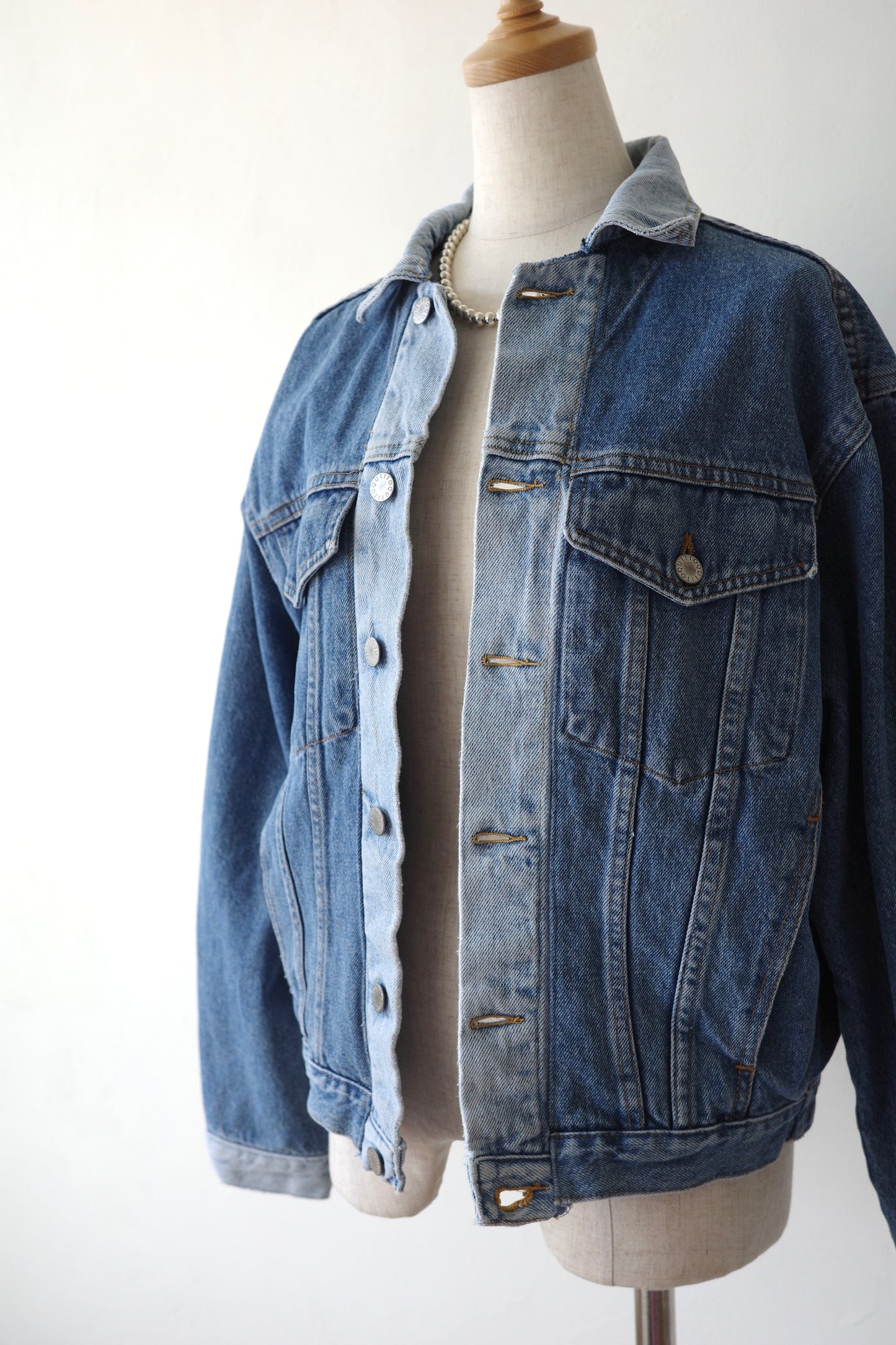 【QUIITO】 collar scheme denim jk
