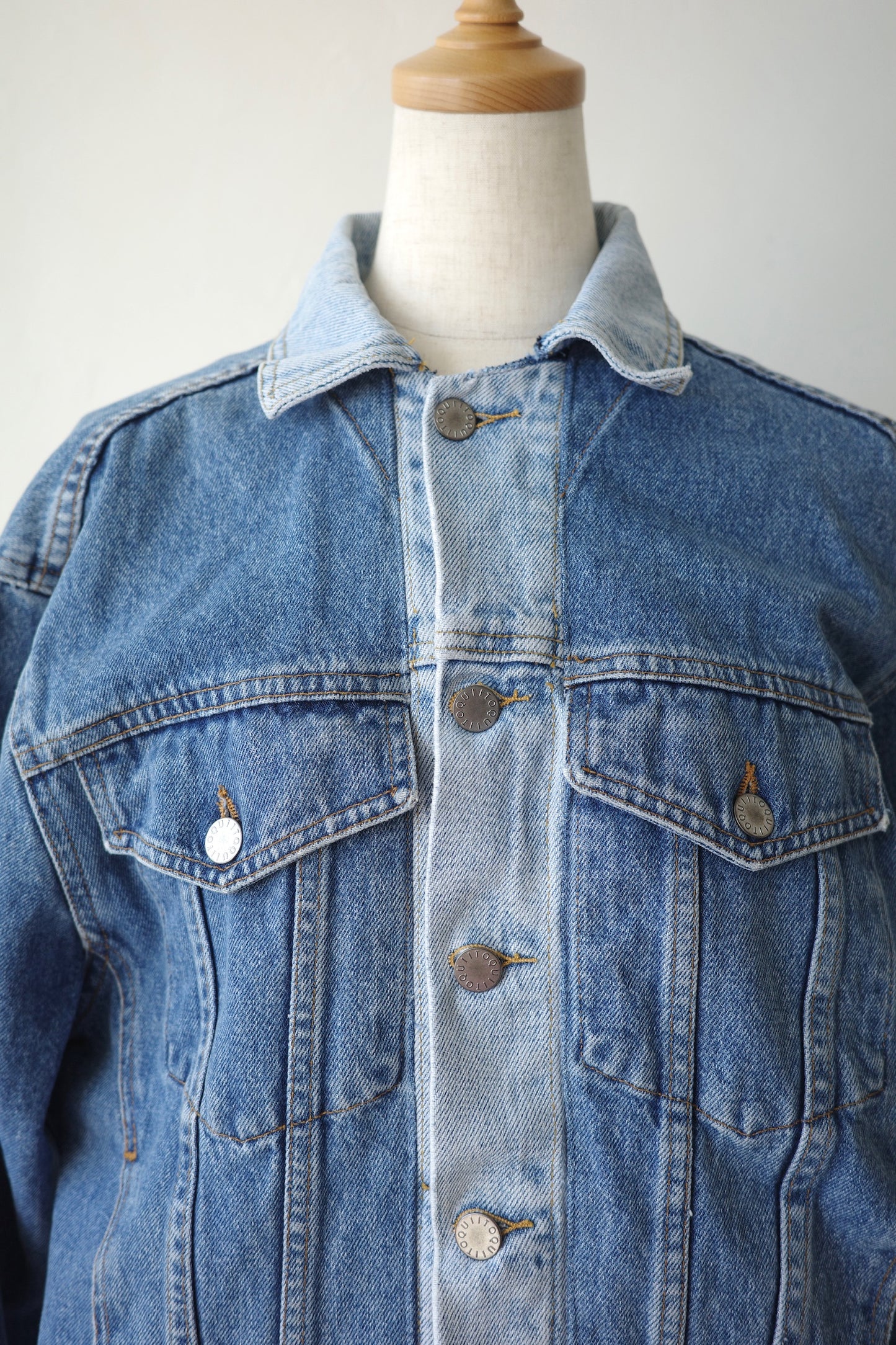 【QUIITO】 collar scheme denim jk
