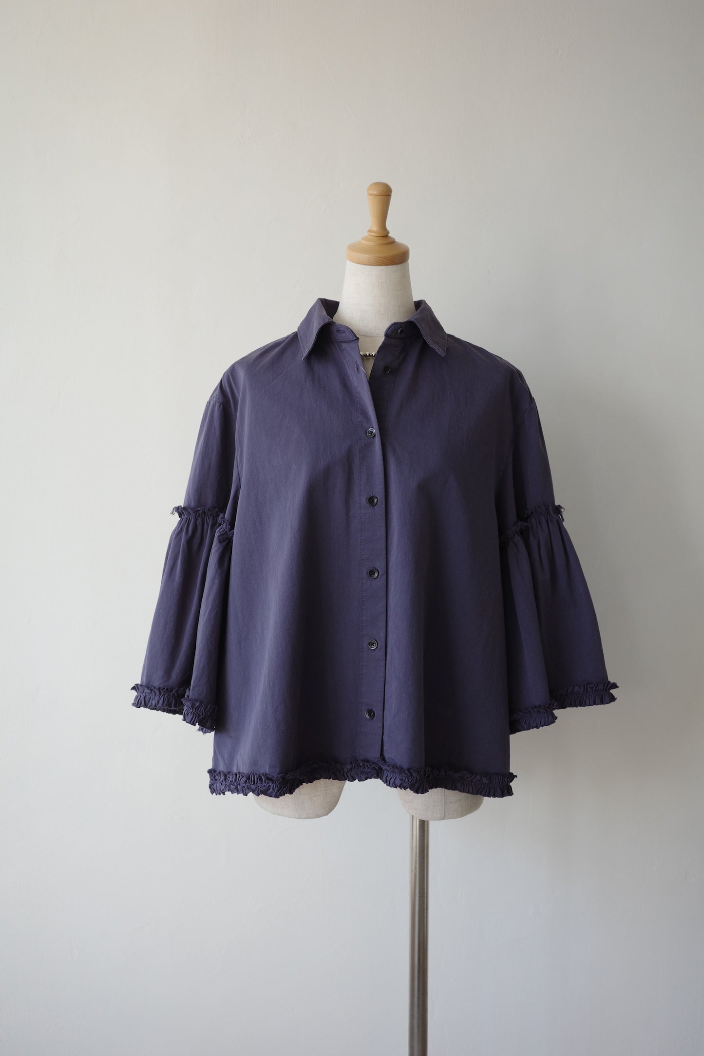 【crinkle crinkle crinkle】garment dye frill shirts