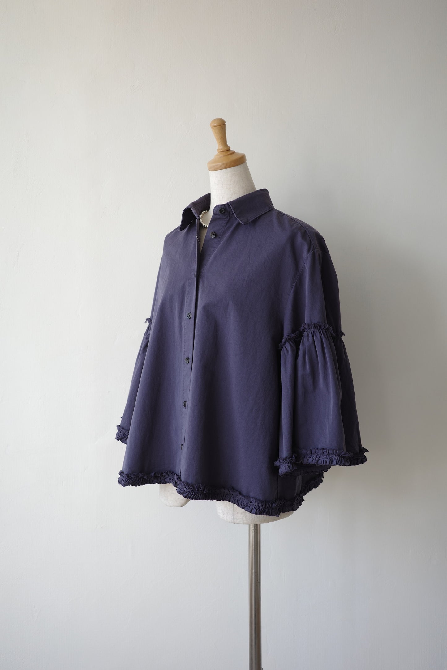 【crinkle crinkle crinkle】garment dye frill shirts