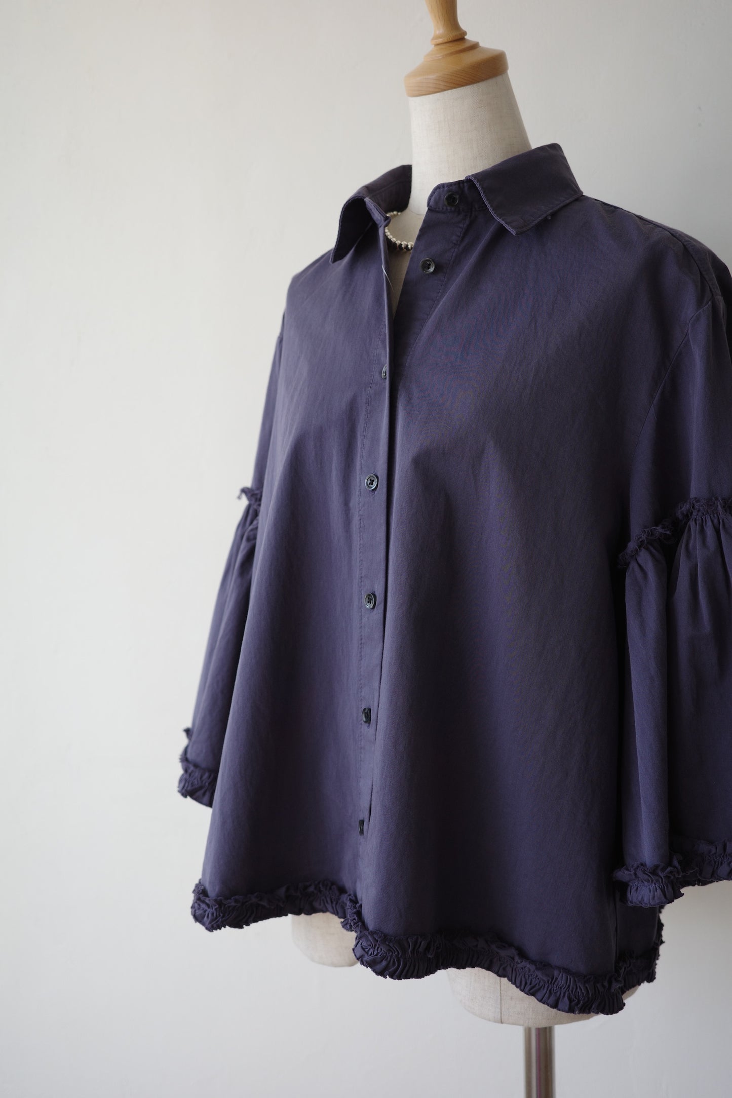 【crinkle crinkle crinkle】garment dye frill shirts