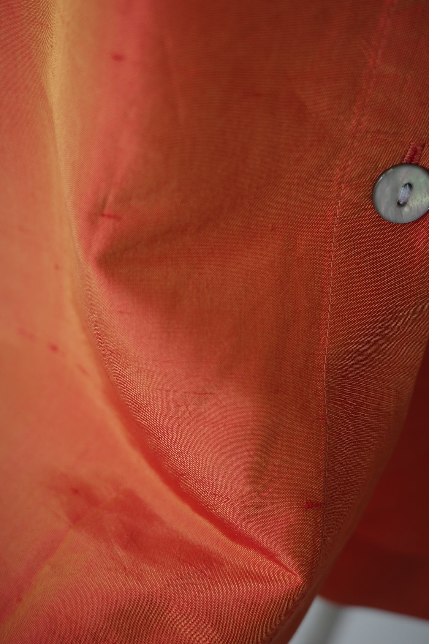 Silk collarless shirt