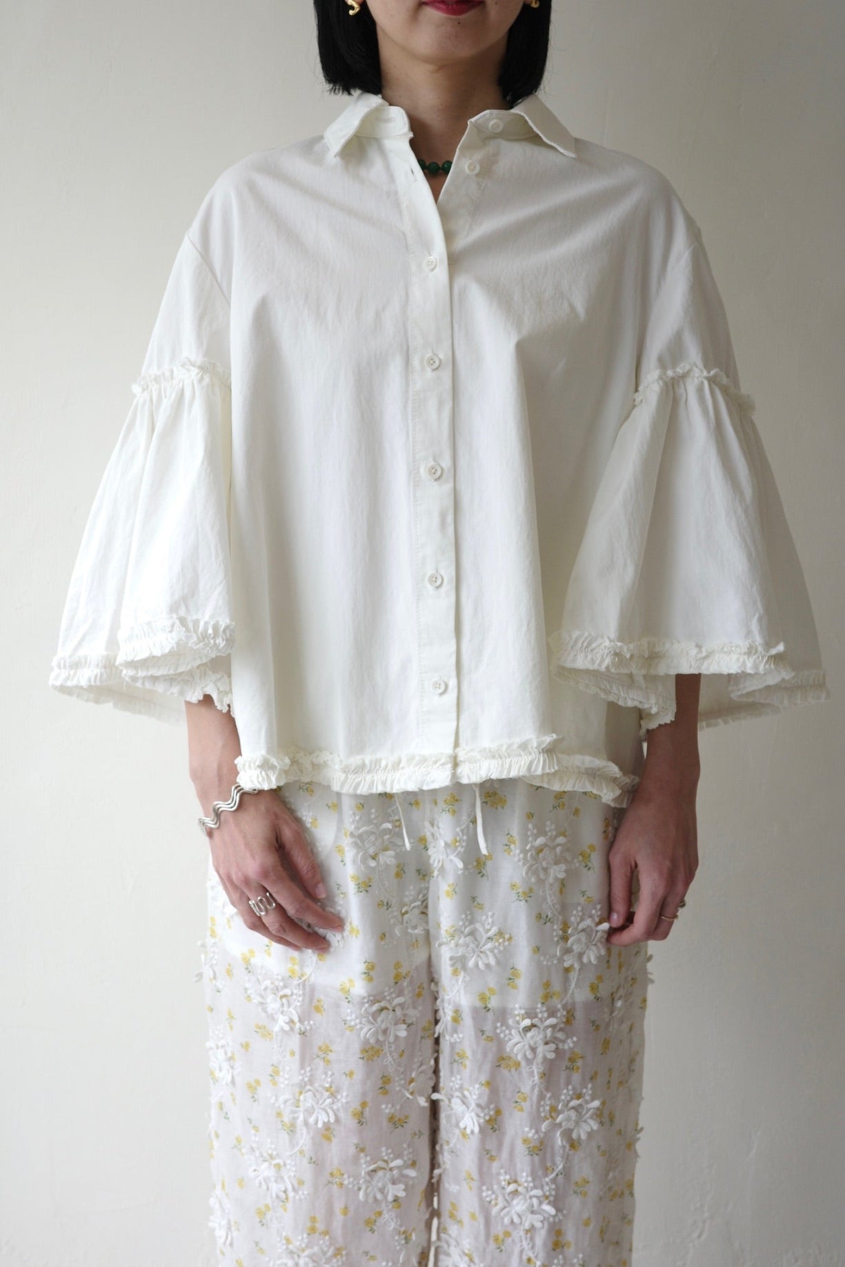 【crinkle crinkle crinkle】garment dye frill shirts