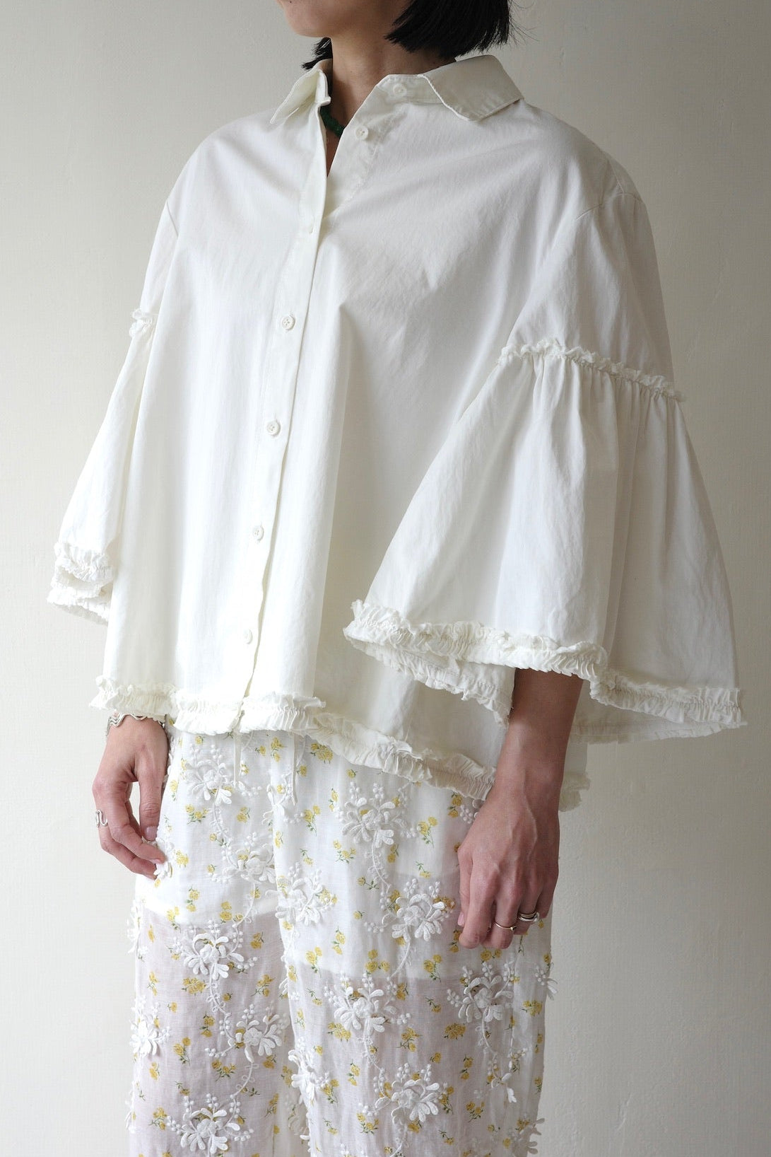 【crinkle crinkle crinkle】garment dye frill shirts