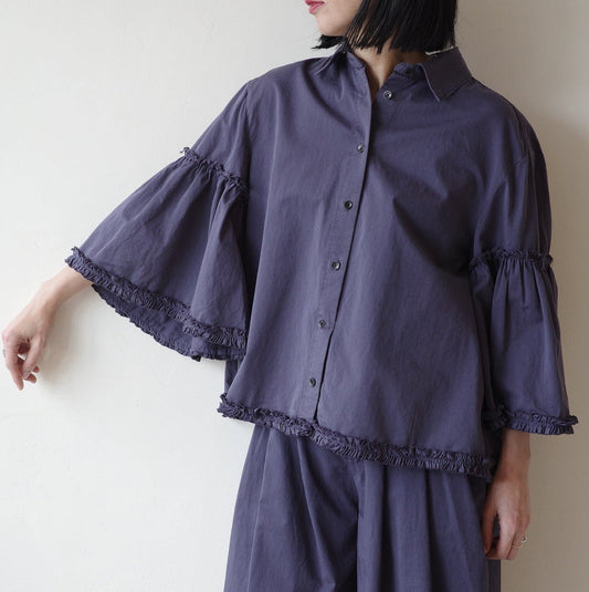 【crinkle crinkle crinkle】garment dye frill shirts