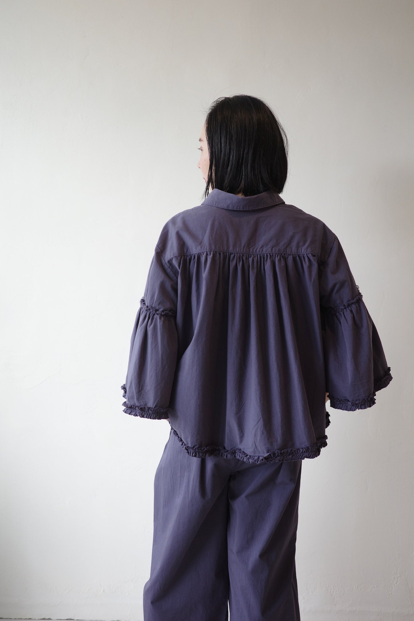 【crinkle crinkle crinkle】garment dye frill shirts