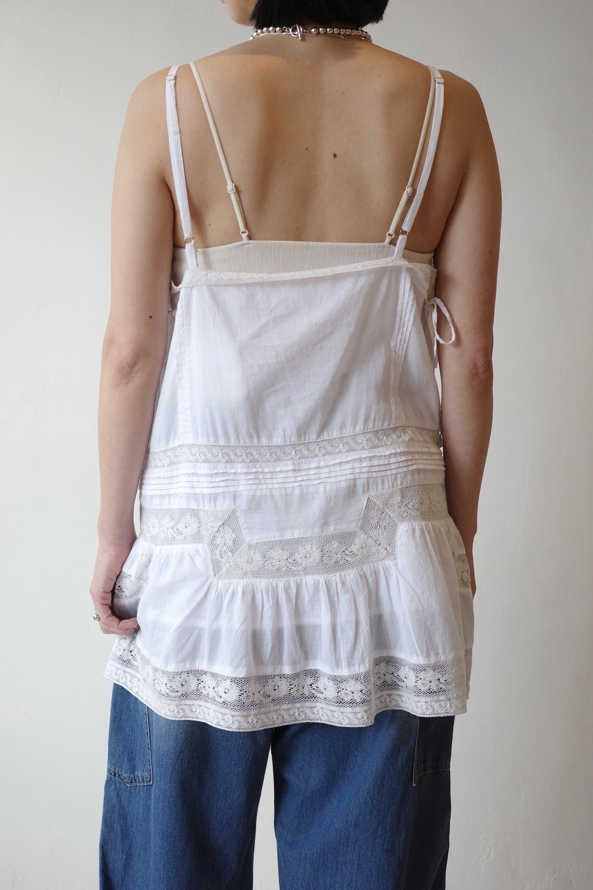 【crinkle crinkle crinkle】hand tuck lace camisole