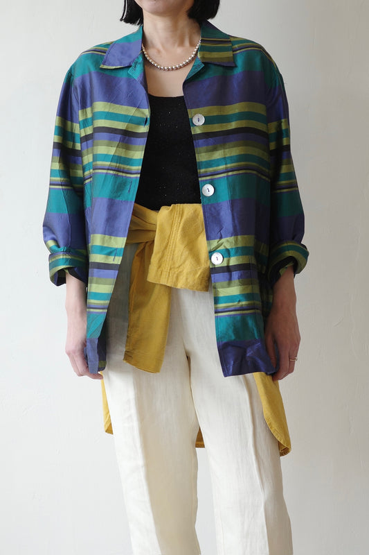 Multi-Border Shirt Jacket