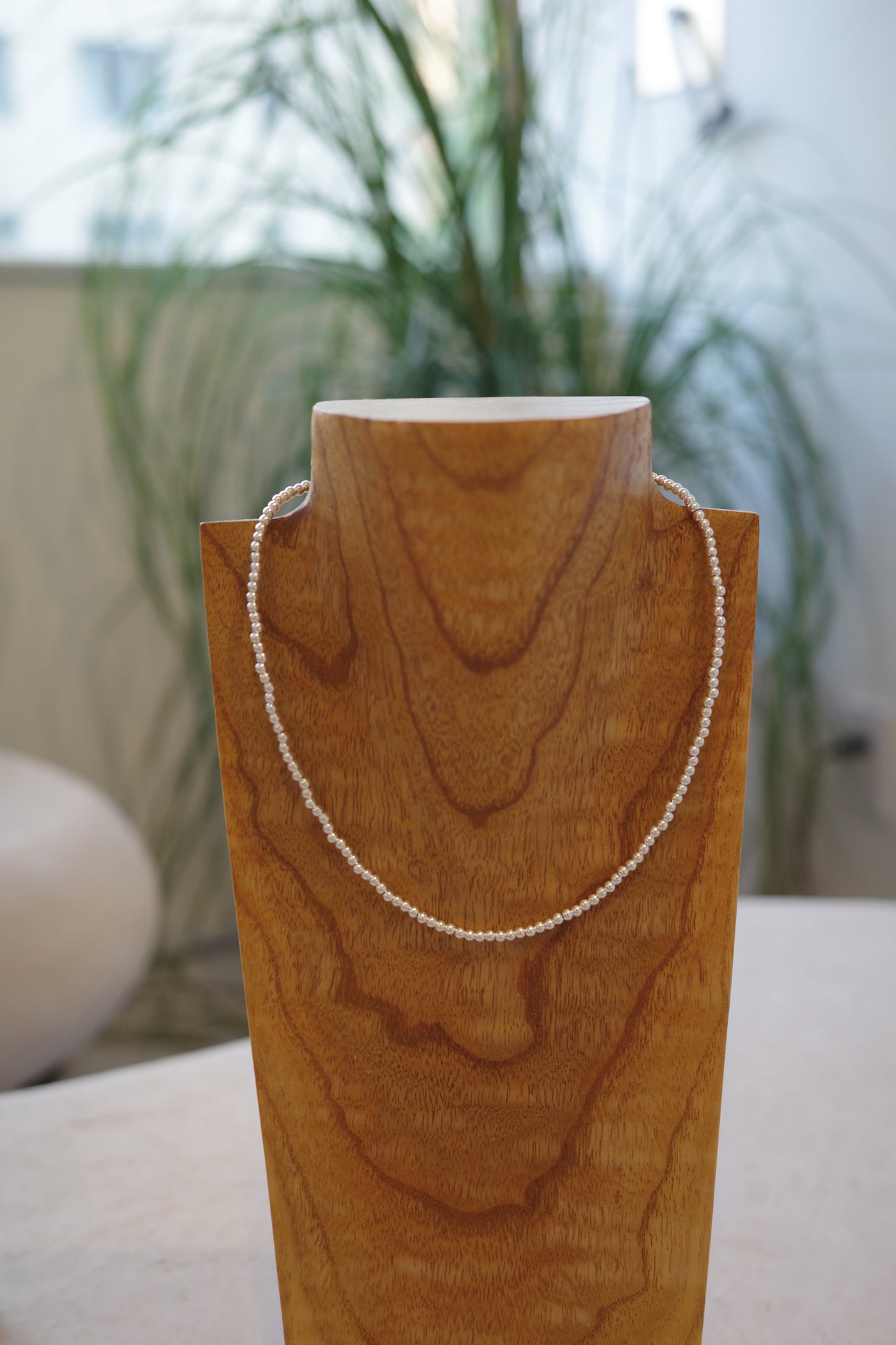 【BASENOTES】3mm Silver small ball necklace