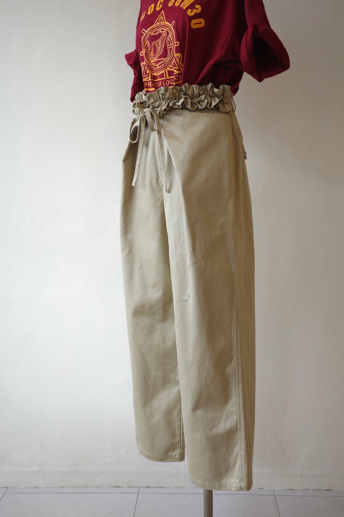 【crinkle crinkle crinkle】frill belt chino pants