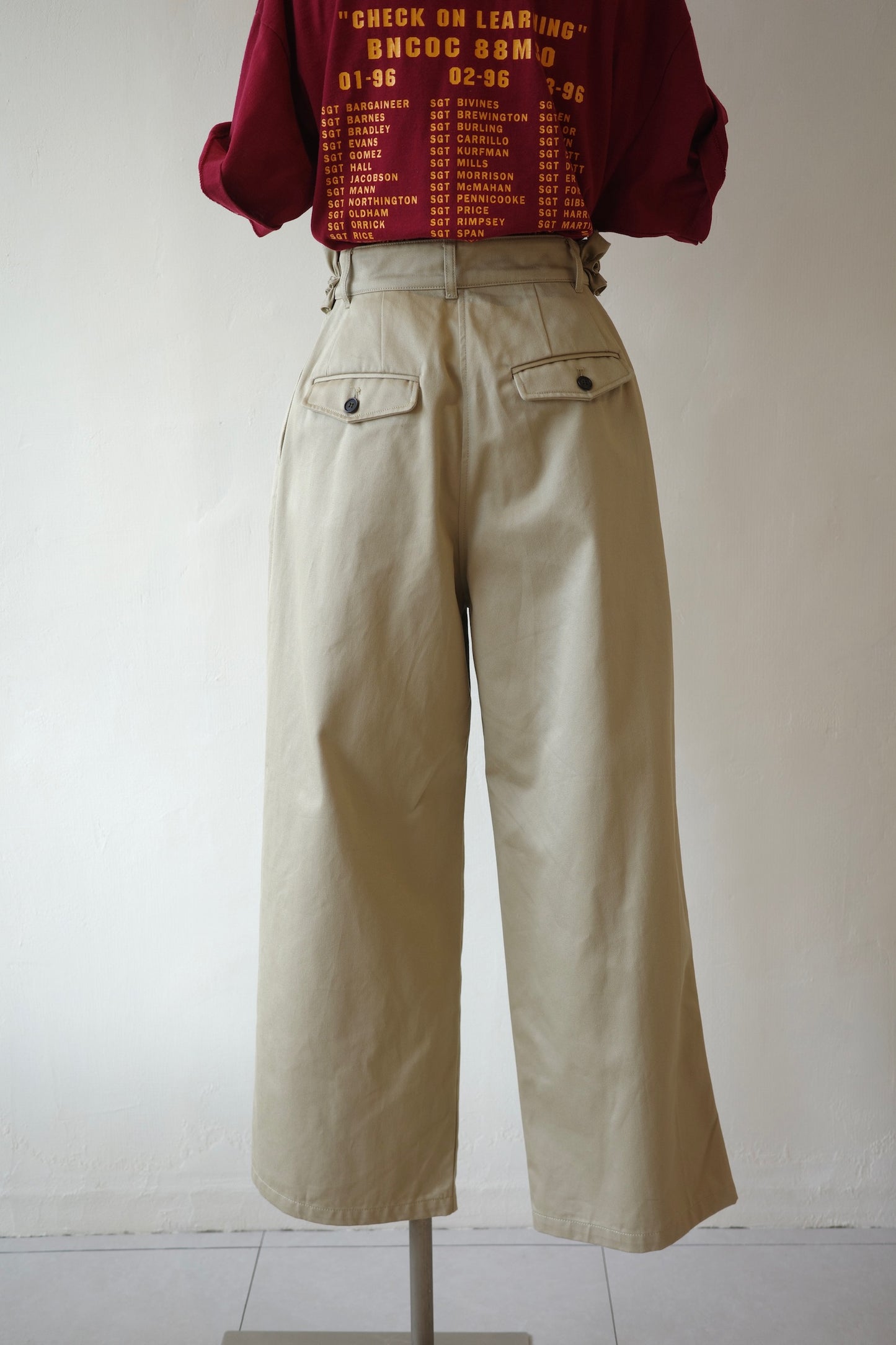 【crinkle crinkle crinkle】frill belt chino pants