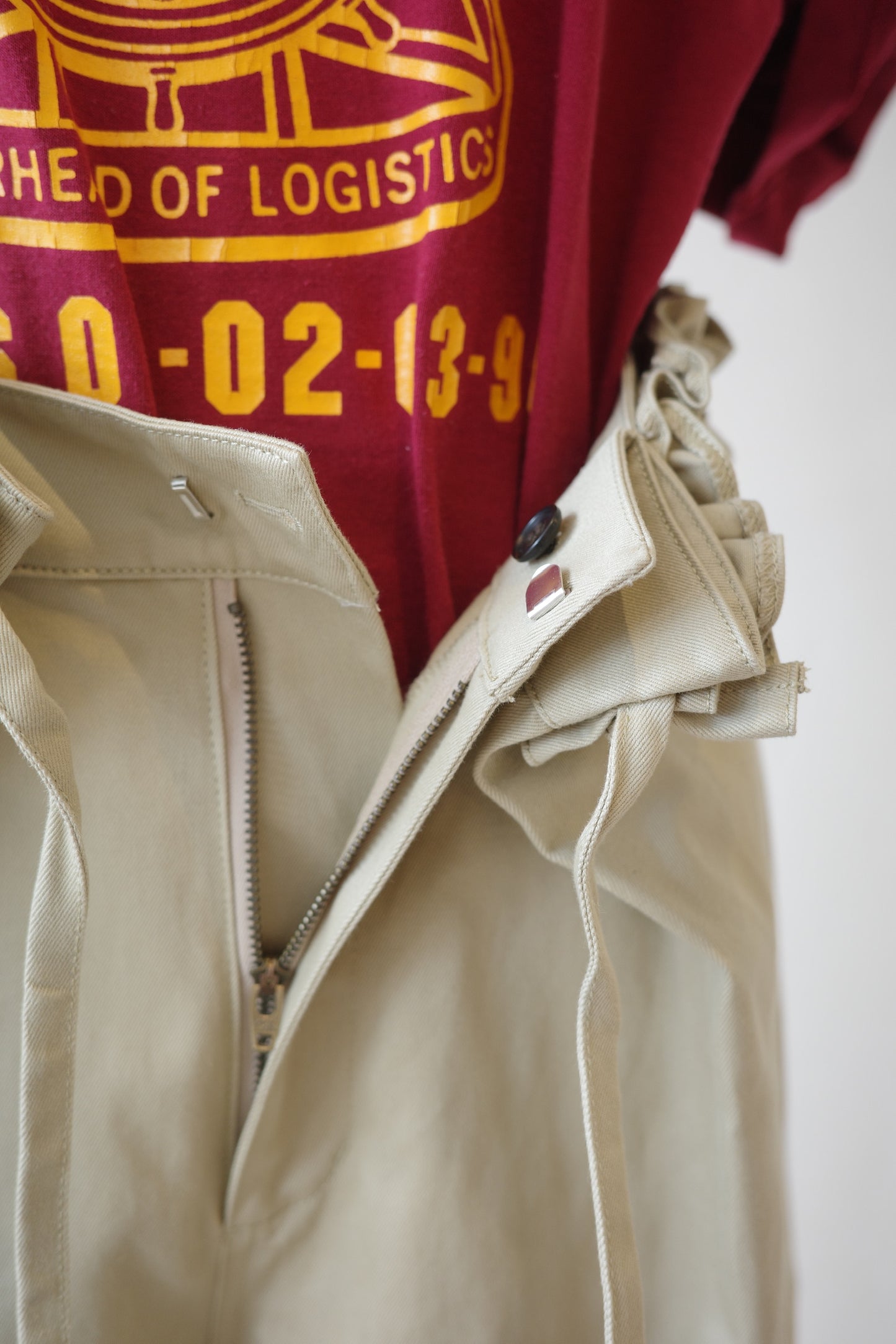 【crinkle crinkle crinkle】frill belt chino pants