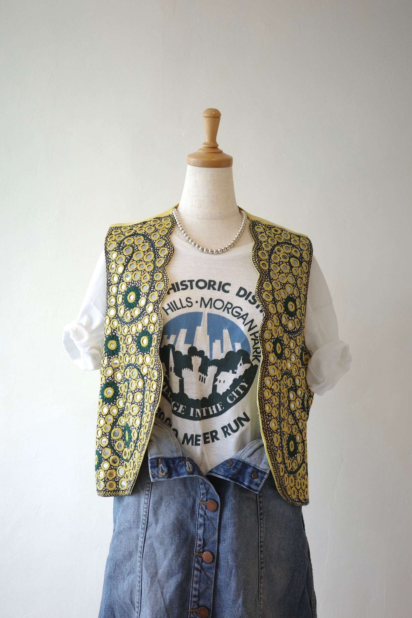 Embroidered Mirror Work Vest