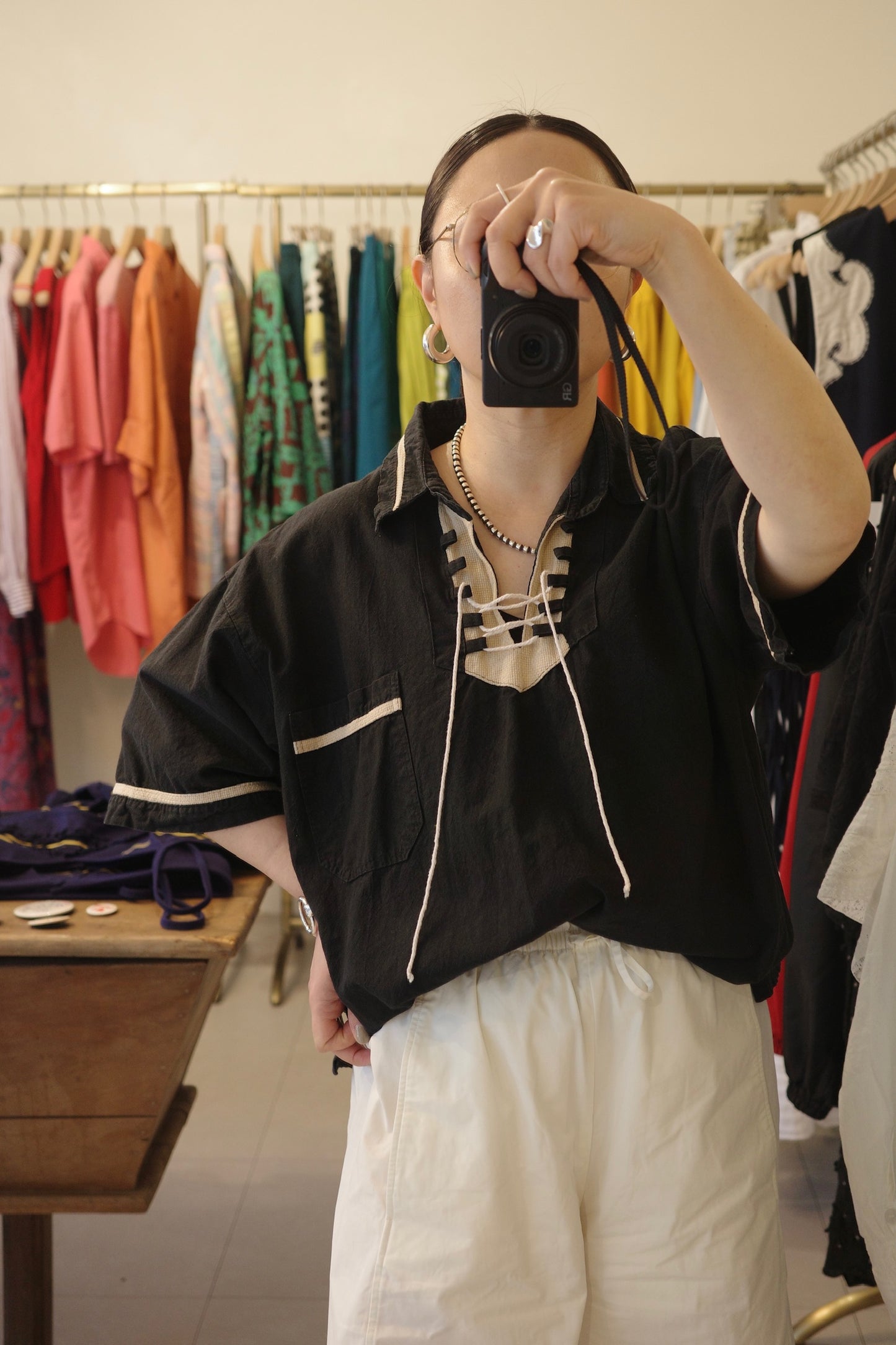Lace-Up Trim Pullover Shirt