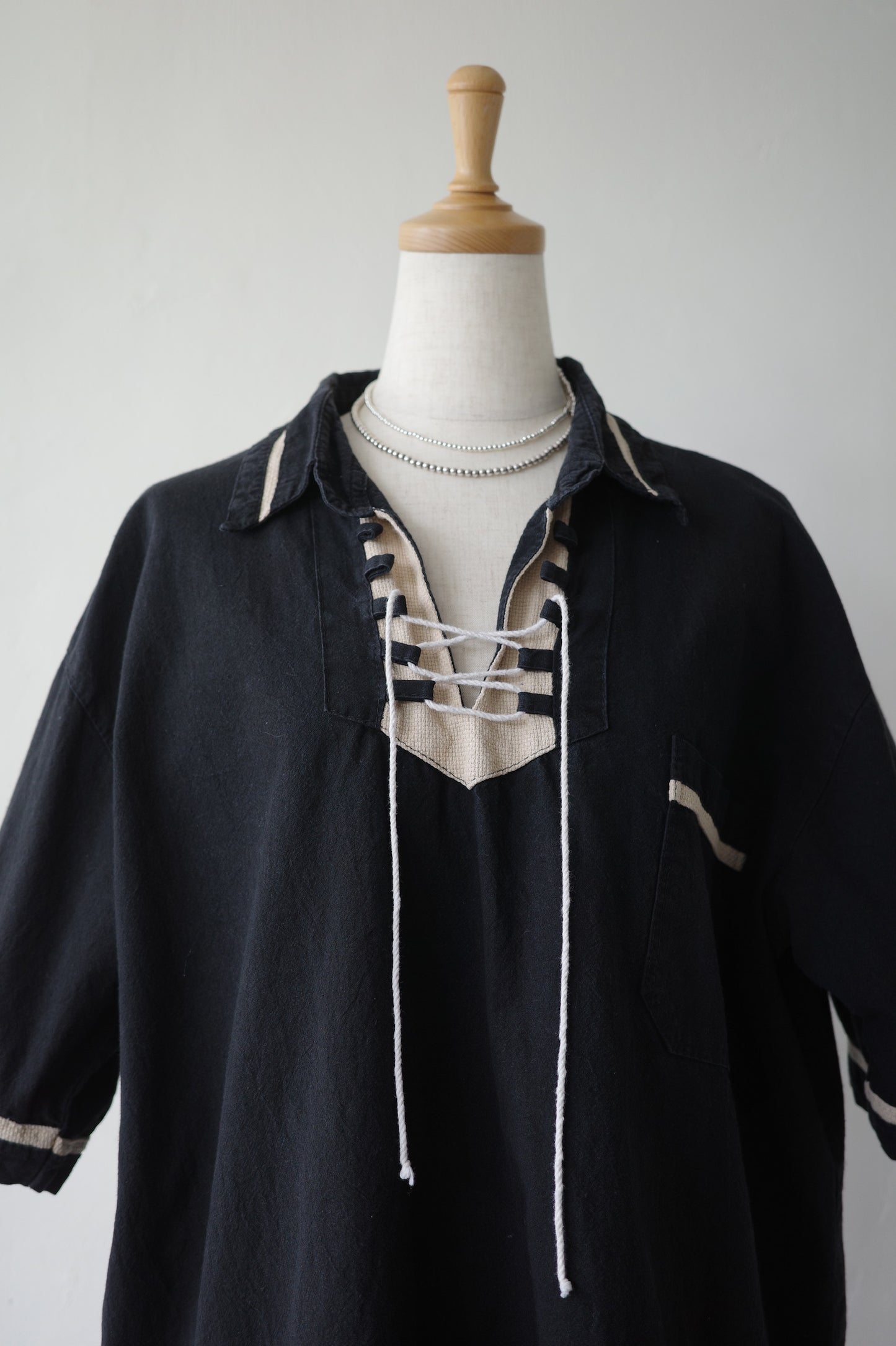 Lace-Up Trim Pullover Shirt