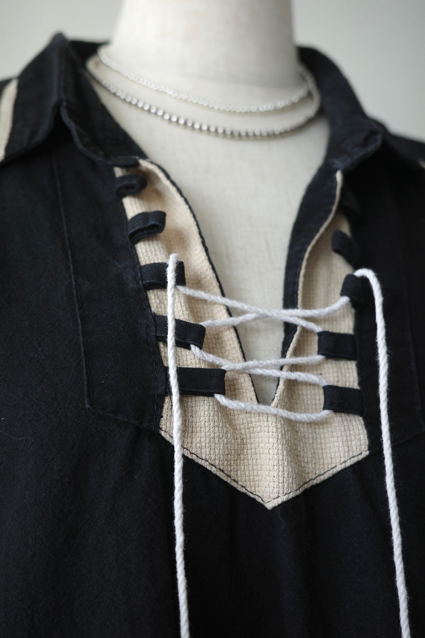 Lace-Up Trim Pullover Shirt