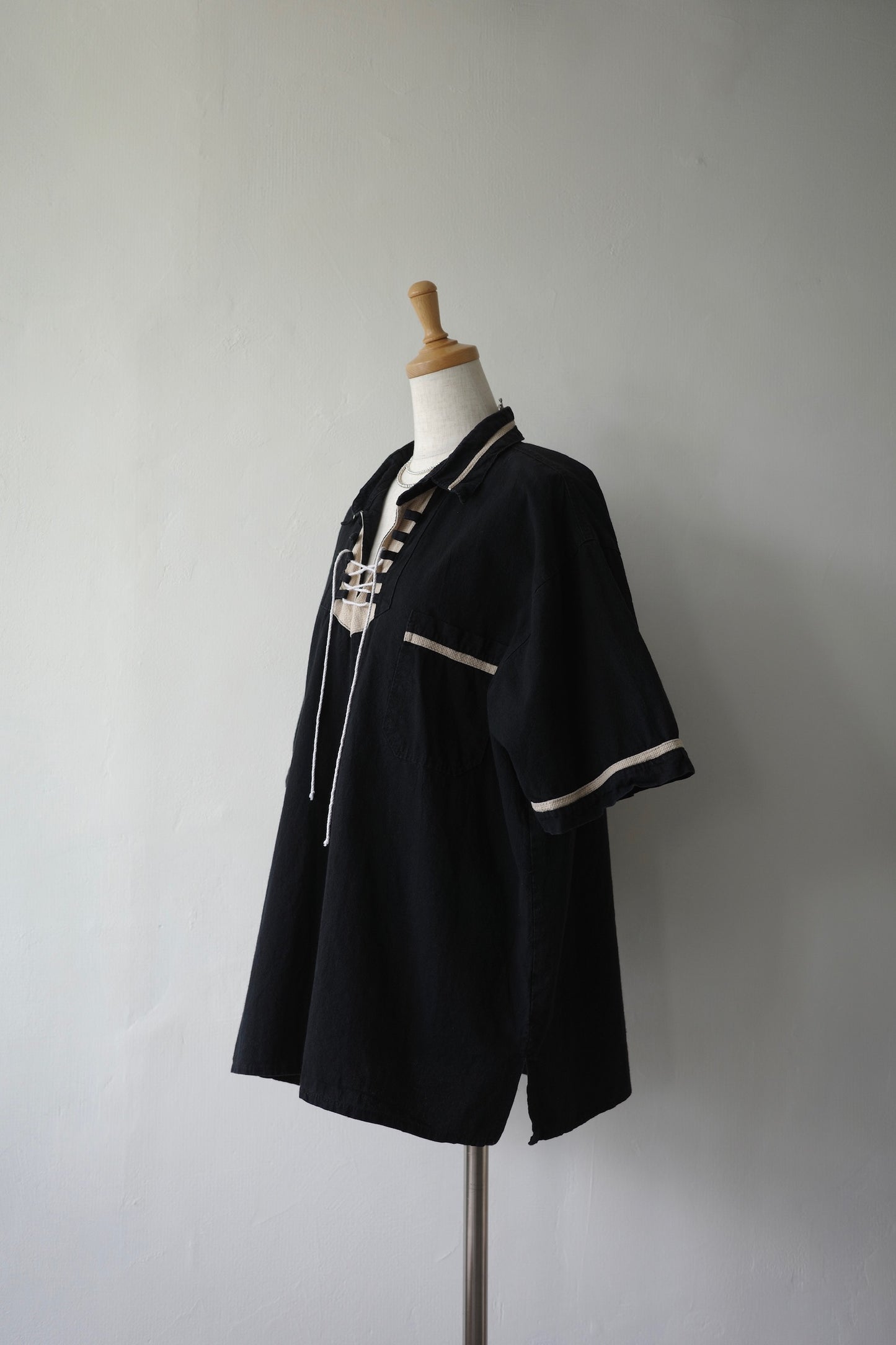 Lace-Up Trim Pullover Shirt