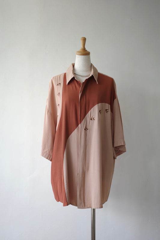 Tone-on-Tone Embroidered Rayon Shirt