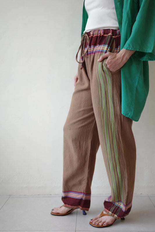 Handwoven Check Easy Pants