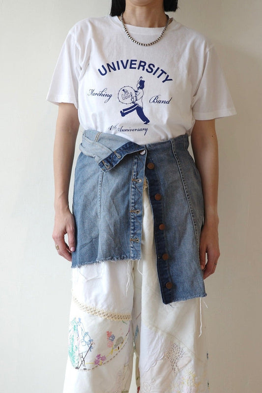 Remake Denim Layered Wrap Skirt