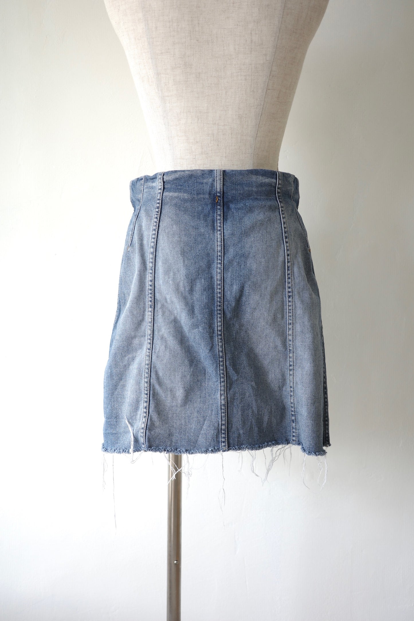 Remake Denim Layered Wrap Skirt