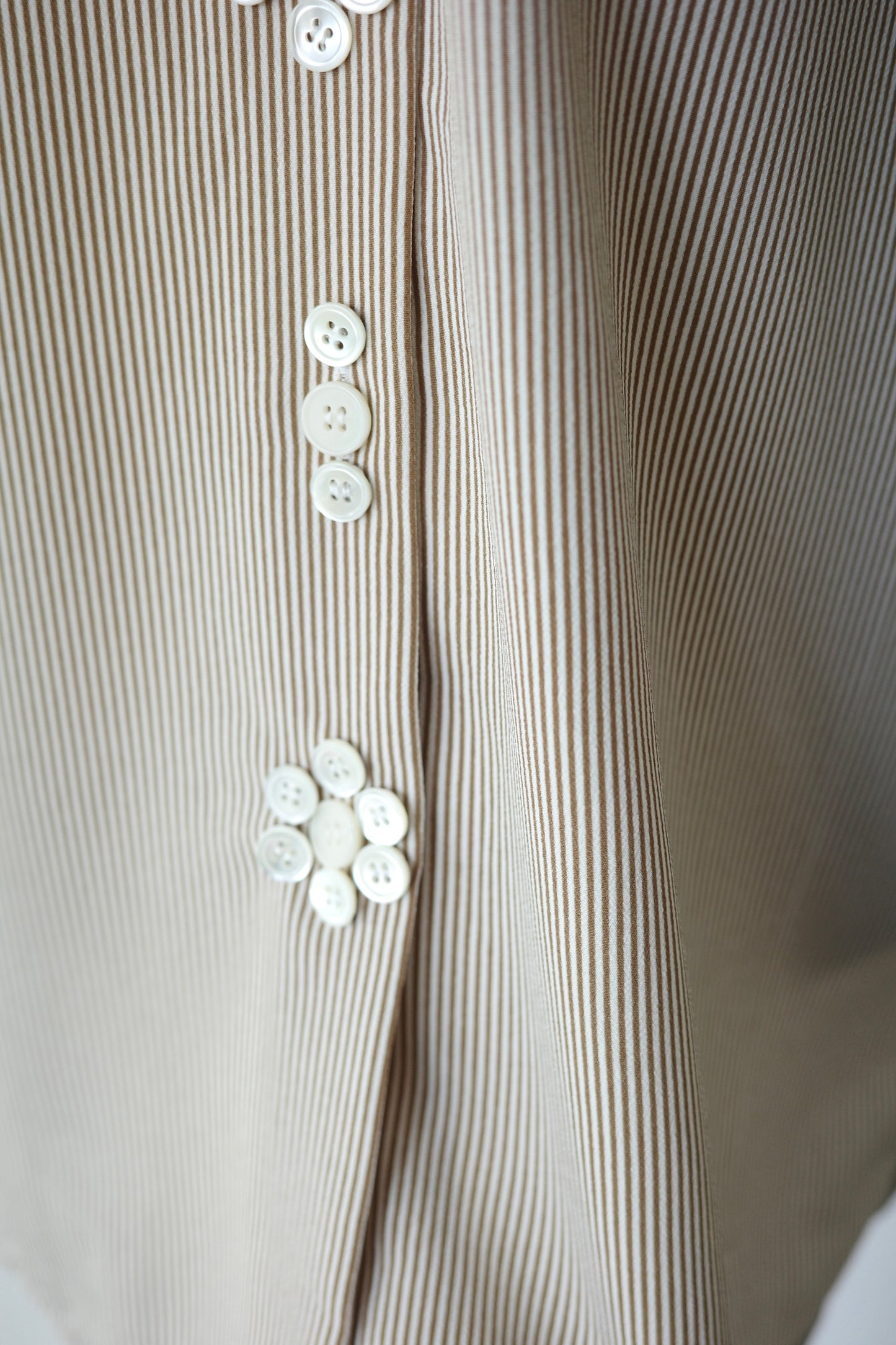 Button Flower Stripe Shirt
