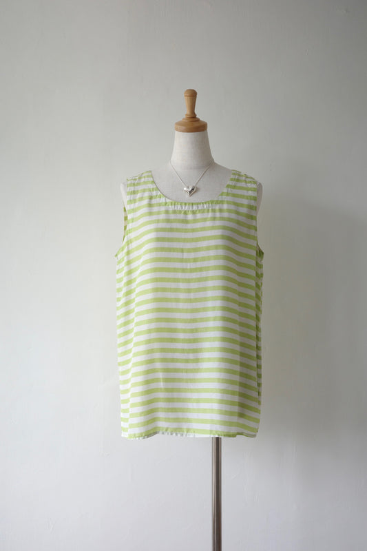 Lime Green Silk Border Top