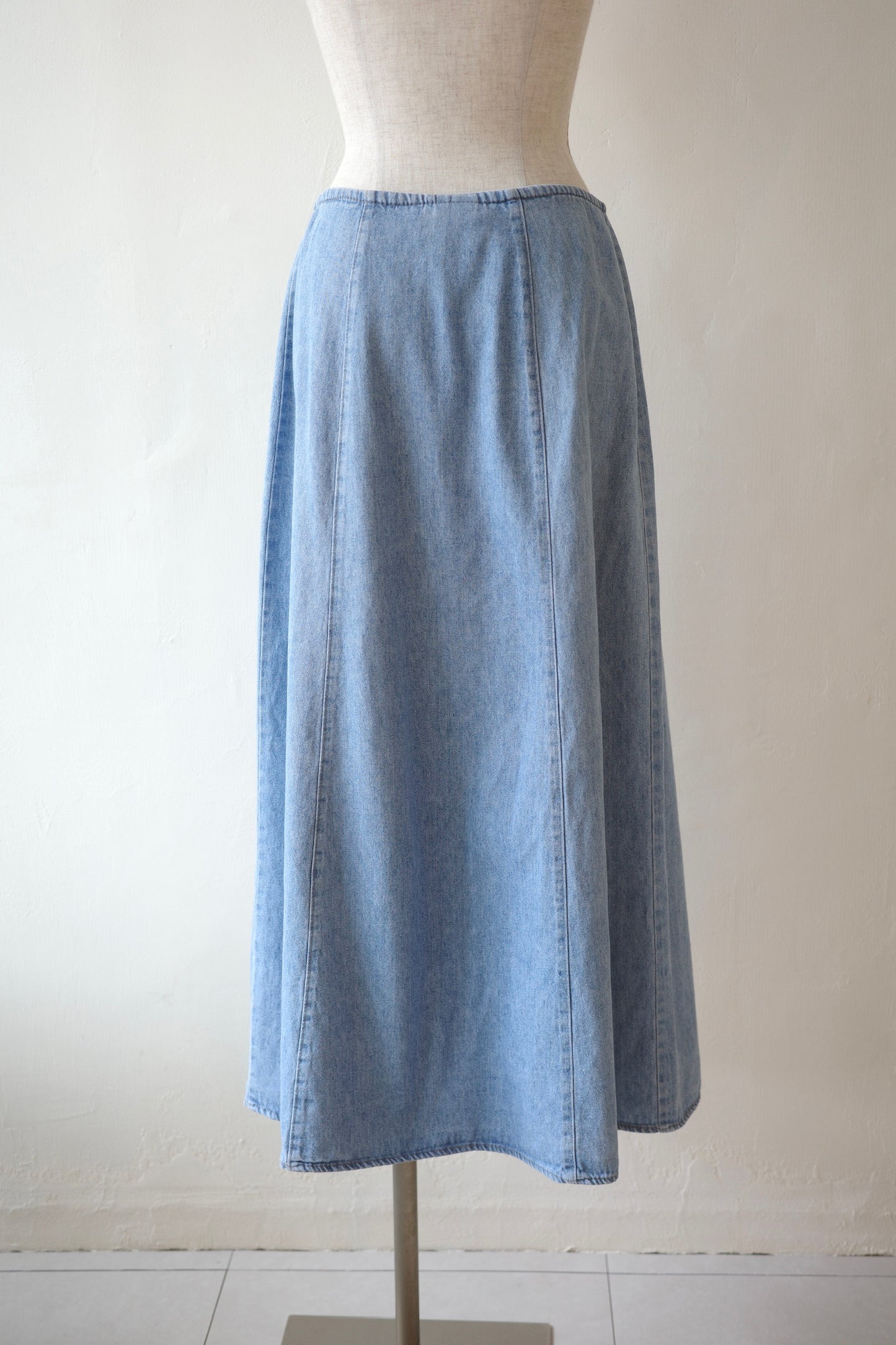 Light Denim Button Skirt
