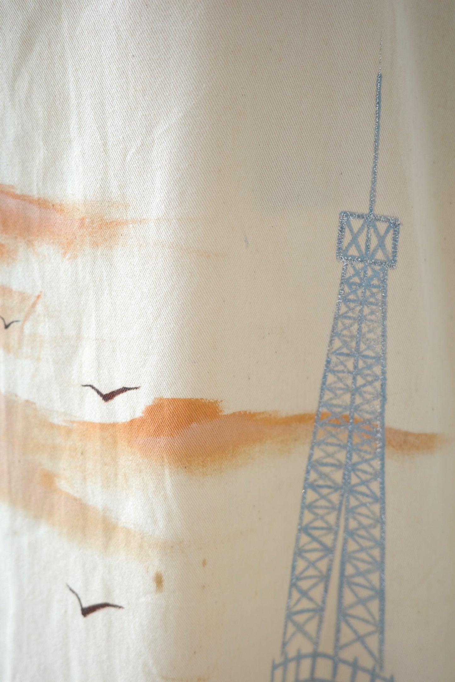 70s–80s USA Hand Painted Cotton Skirt