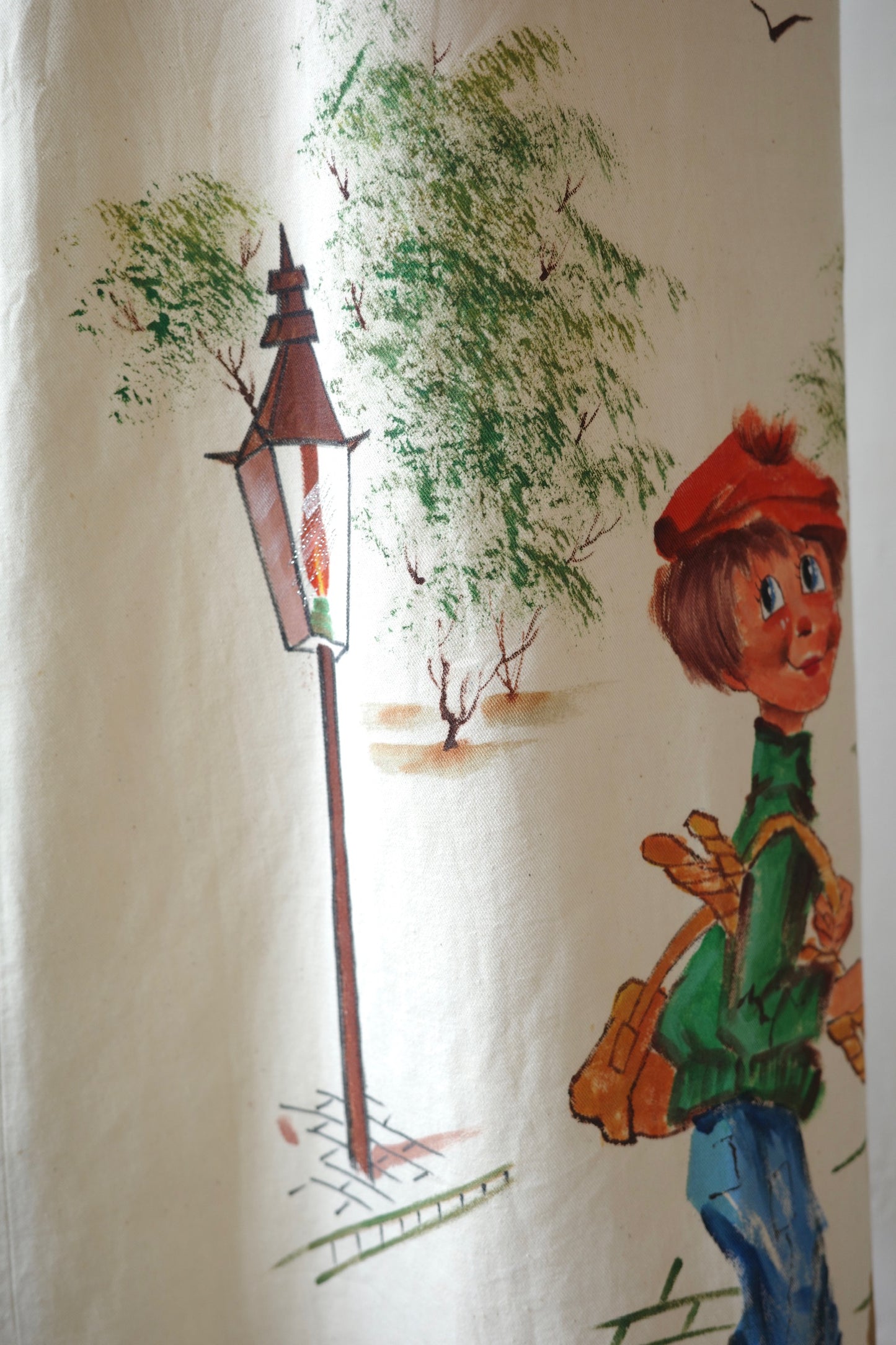 70s–80s USA Hand Painted Cotton Skirt
