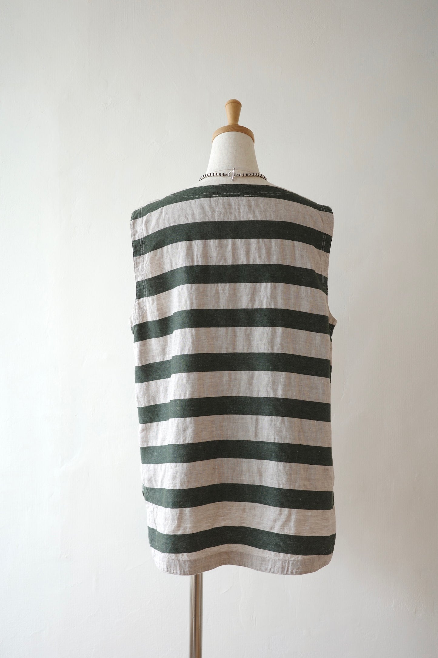 French Linen Blend Border Top