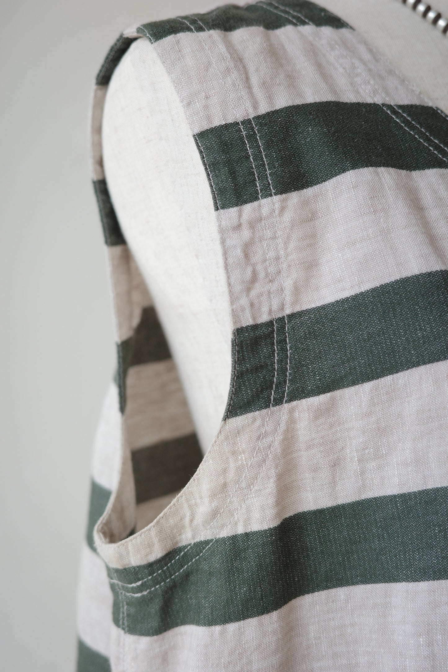 French Linen Blend Border Top