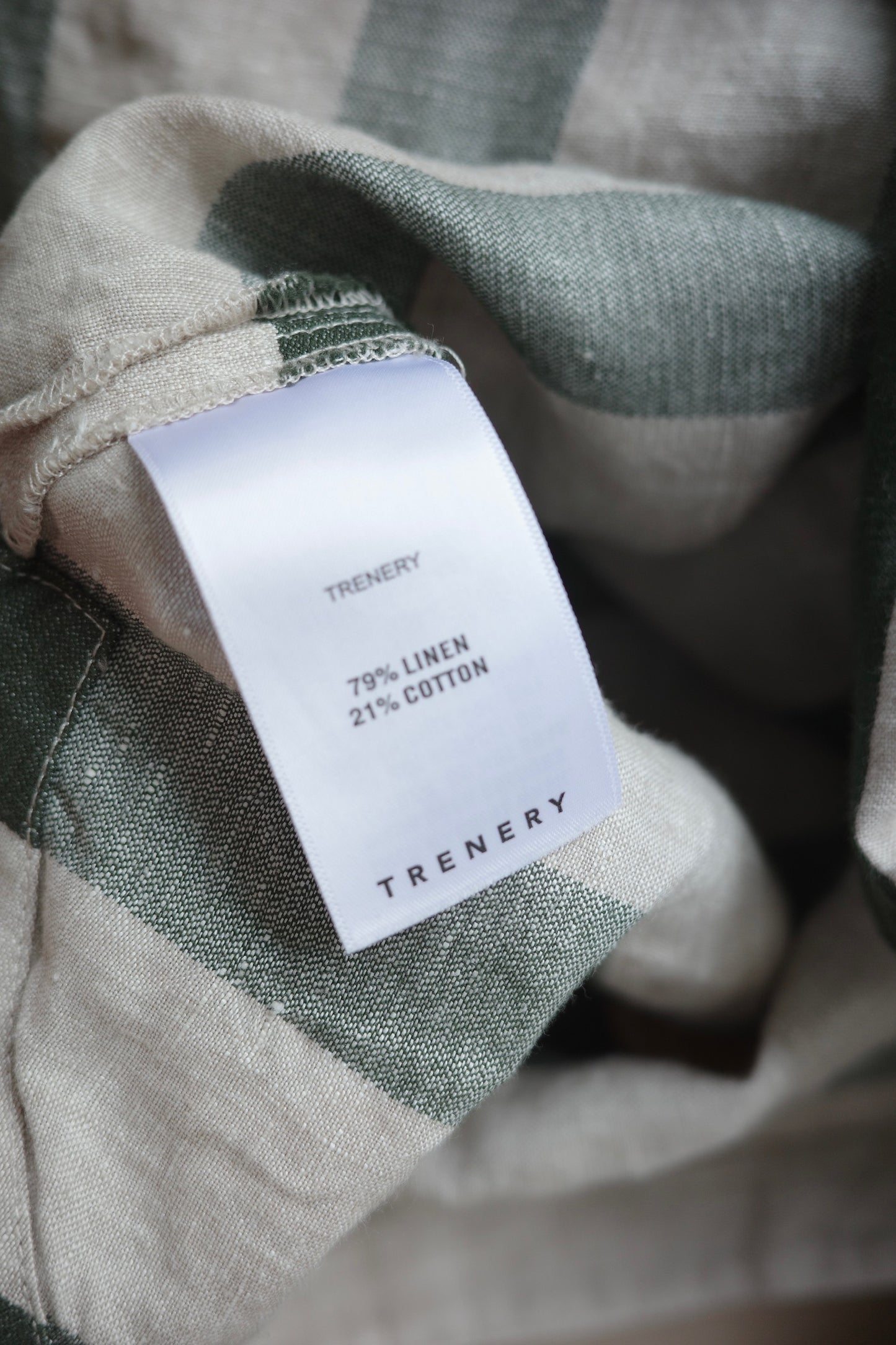 French Linen Blend Border Top