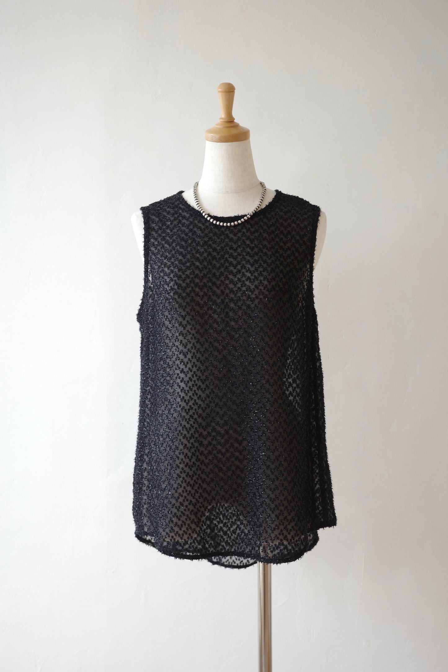 Glitter Cut Jacquard Sheer Blouse