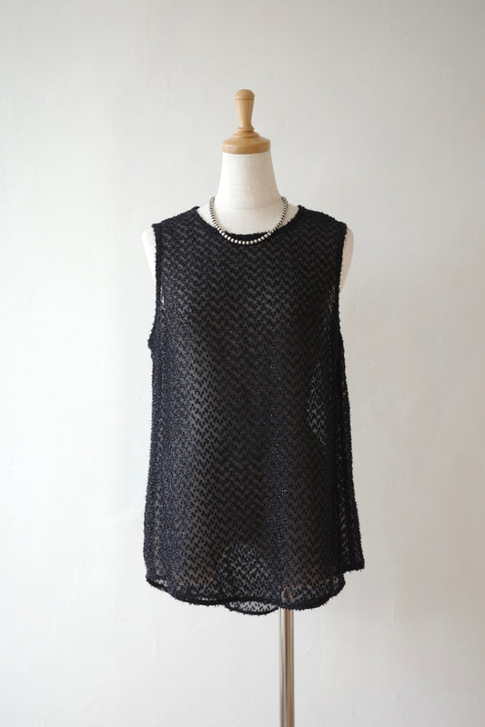 Glitter Cut Jacquard Sheer Blouse