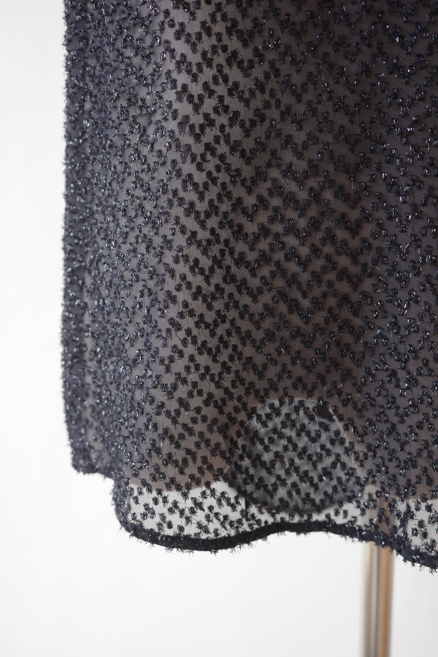 Glitter Cut Jacquard Sheer Blouse