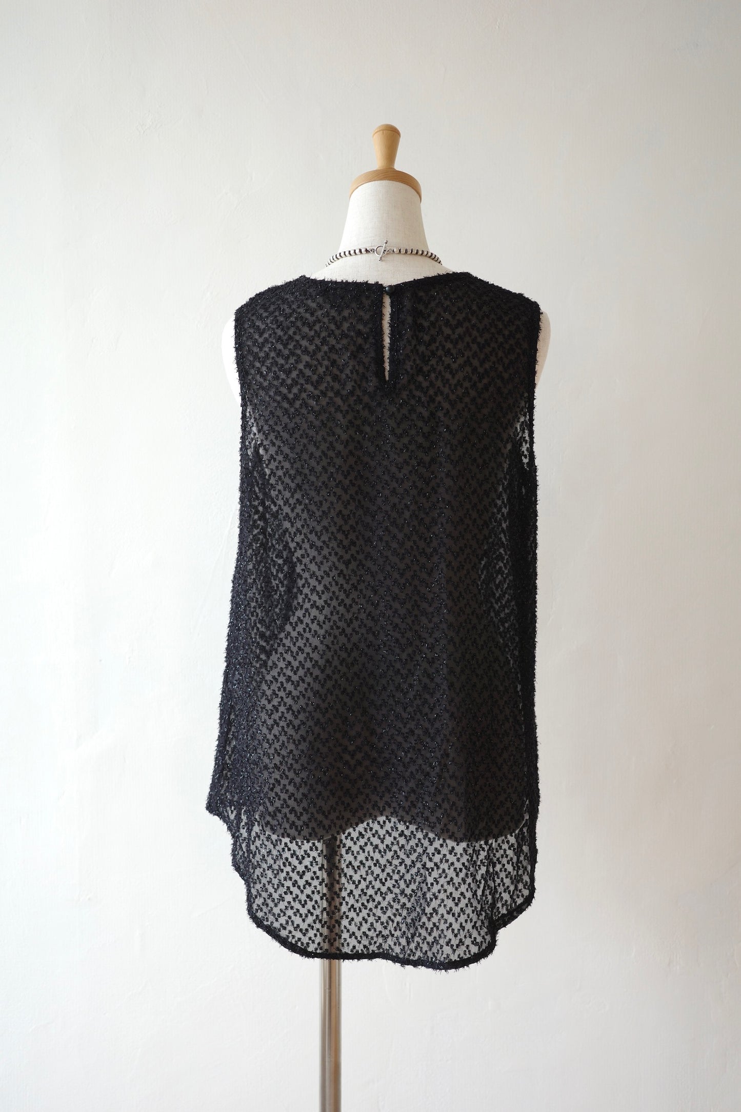 Glitter Cut Jacquard Sheer Blouse