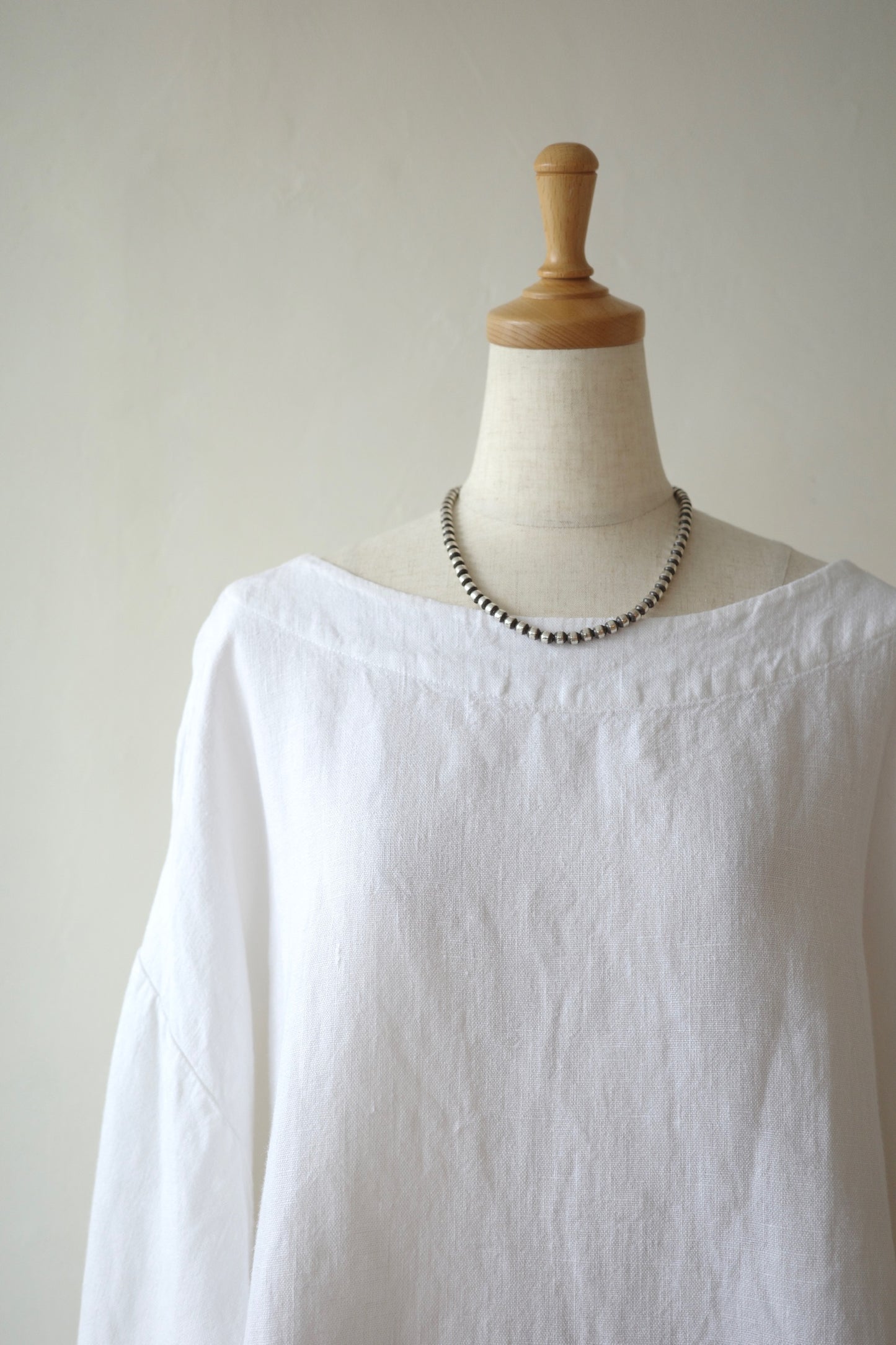Oversized White Linen Pullover