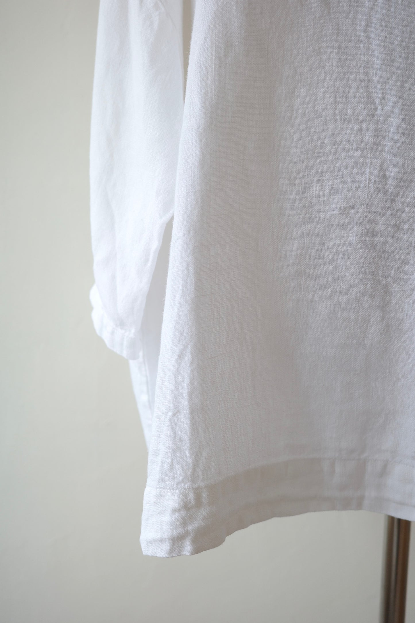 Oversized White Linen Pullover