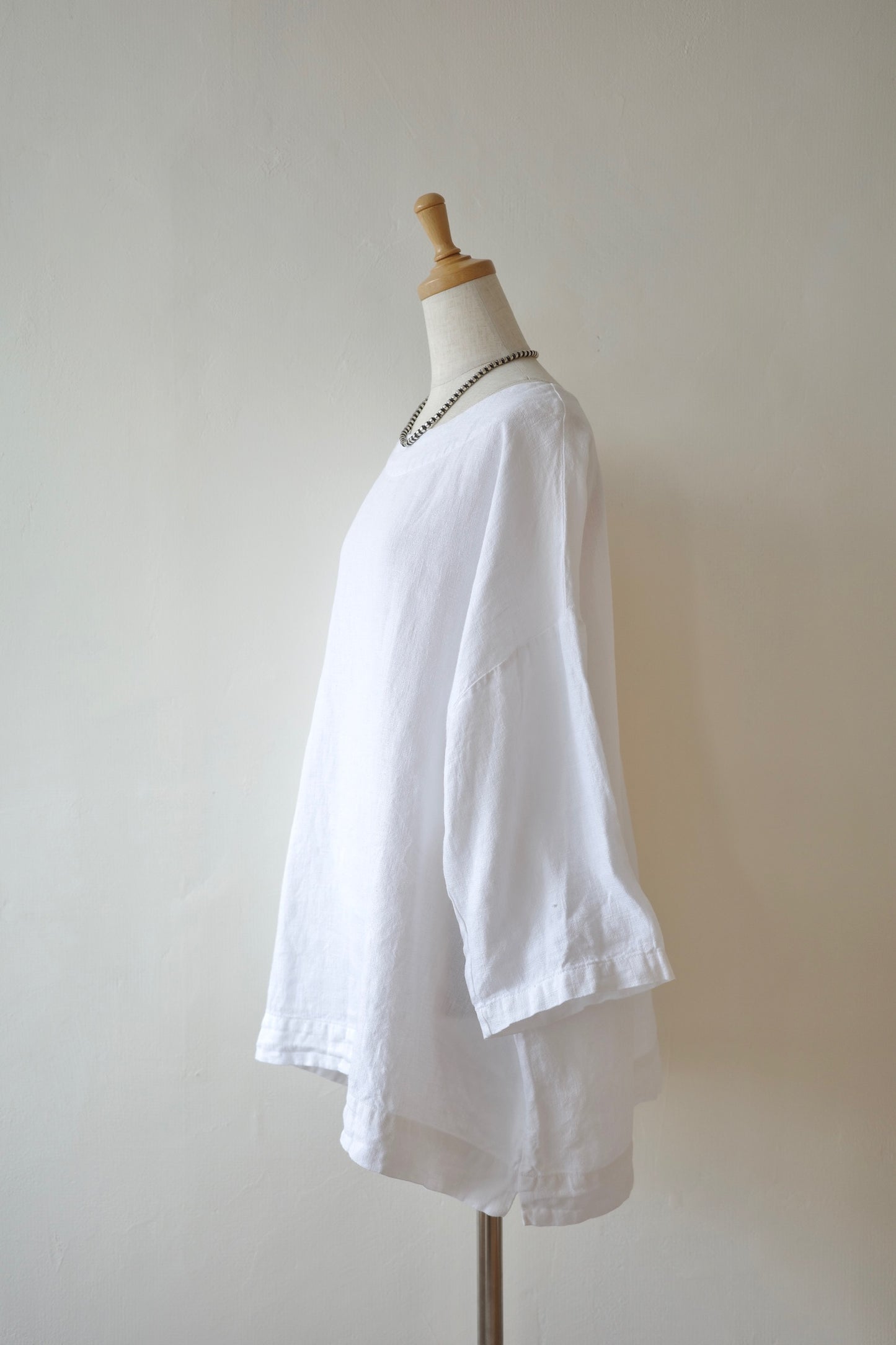 Oversized White Linen Pullover